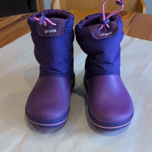 CROCS Crocband Lodgepoint Snow and Rain Purple Boots Sz 13 EUC